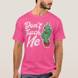 Camiseta Não Me Toquem Mulheres Homens Cacto Planta Fofa Ja
