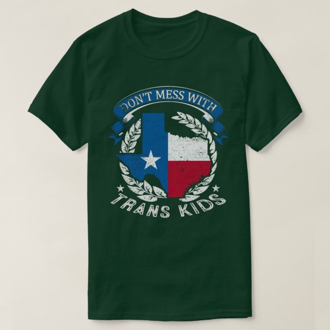 Camiseta Não Mess com Trans Kids Texas Proteja Transkid (Frente do Design)