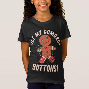 Camiseta Não Meu Gumdrop Button Gingerbird Homem Natal C