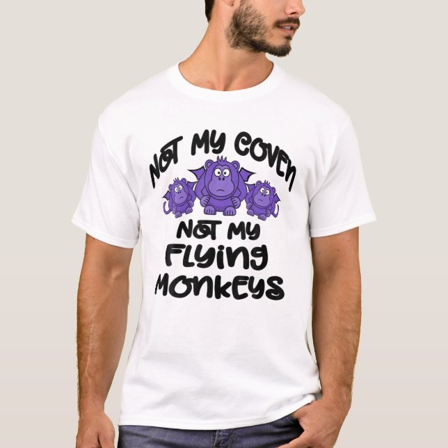 Camiseta Não Meu Tecido Não Meus Macacos Voadores Engraçado (Frente)