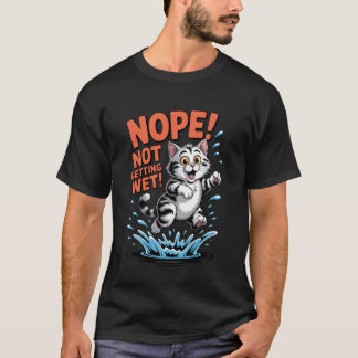Camiseta Não Molhar-se Gato Engraçado Humor Água