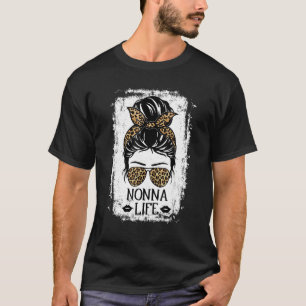 Camiseta Não-na Life Mulheres Mensageiras Bun Leopard Decor