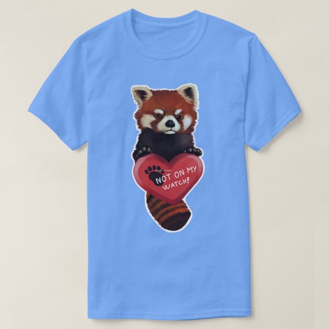 Camiseta Não Na Minha Vista, Panda Vermelha Com Coração (Frente do Design)