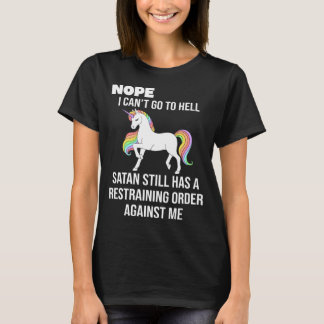 Camiseta Não, não posso ir para o inferno satã ainda tem um