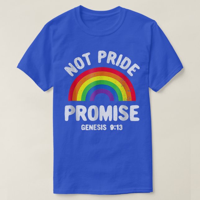 Camiseta Não Orgulho Promete Orgulho Cristão LGBT Mês  (Frente do Design)