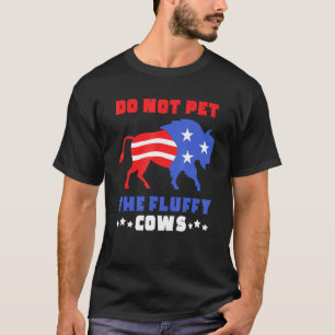 Camiseta Não Os Bufalos Fluffy Bandeira Dos EUA Bisonte Búf
