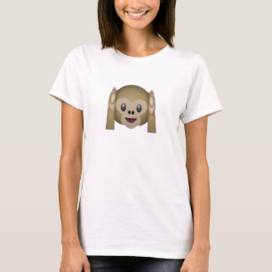 Camiseta Não ouça nenhum macaco mau Emoji