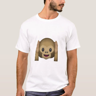 Camiseta Não ouça nenhum macaco mau Emoji