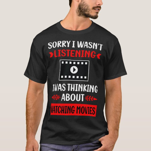 Camiseta Não Ouvindo Vendo Filmes (Frente)