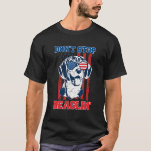 Camiseta Não Pare De Recuperar Beagles Bandeira Americana 4