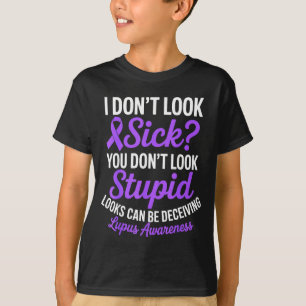 Camiseta Não pareça doente fita de conscientização do lúpus