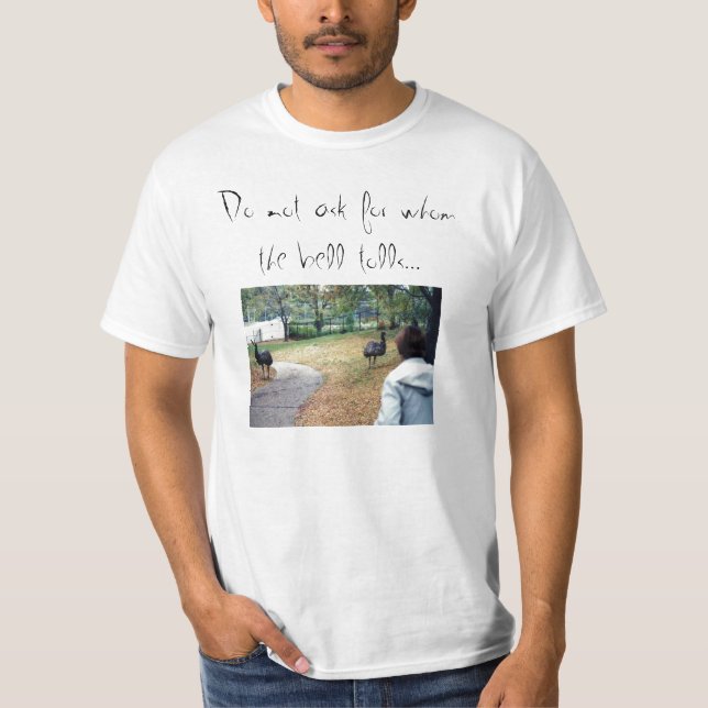 Camiseta Não peça quem o sino anuncia (Frente)