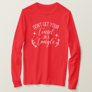 Camiseta Não peguem suas mochilas em um tângulo de Natal