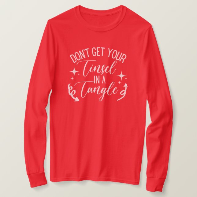 Camiseta Não peguem suas mochilas em um tângulo de Natal En (Frente do Design)