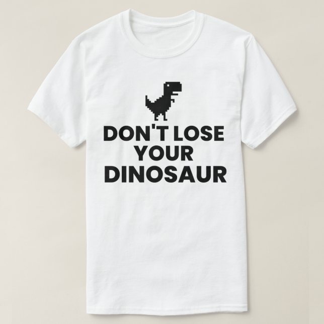 Camiseta Não Perder o seu dinossauro, irmãos degraus (Frente do Design)