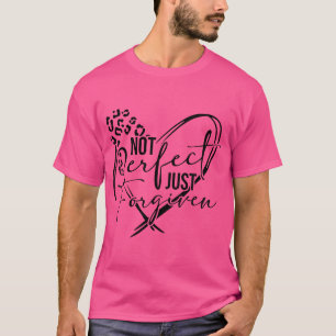 Camiseta Não Perfeito Apenas Perdoado Deus Cristão Culpa