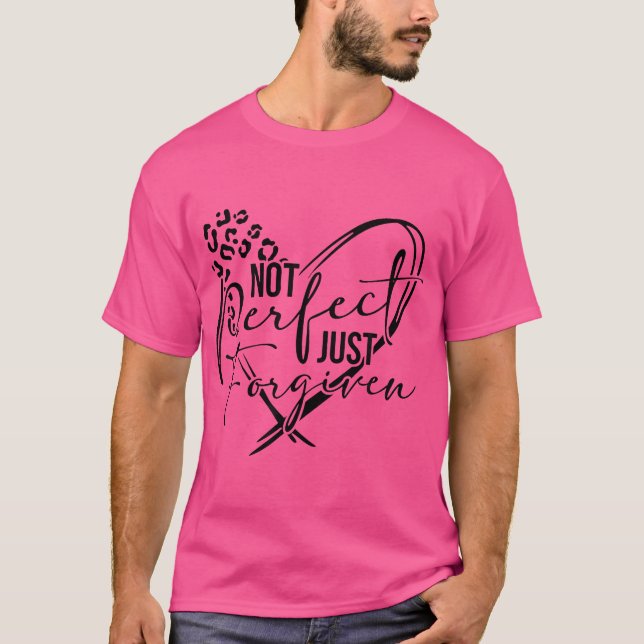 Camiseta Não Perfeito Apenas Perdoado Deus Cristão Culpa (Frente)