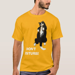 Camiseta NÃO PERTURBE, T-Shirt de gato dormindo