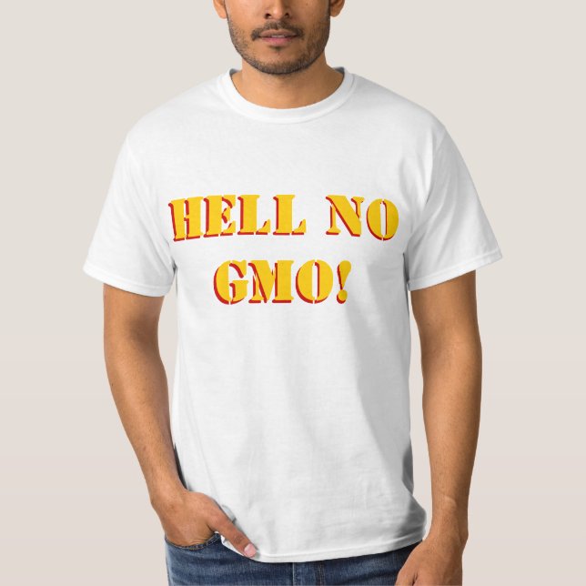 Camiseta Não pia batismal do estêncil de GMO, parte (Frente)