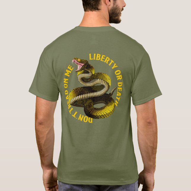 Camiseta Não Pise Em Mim Liberdade Ou Morte (Verso)
