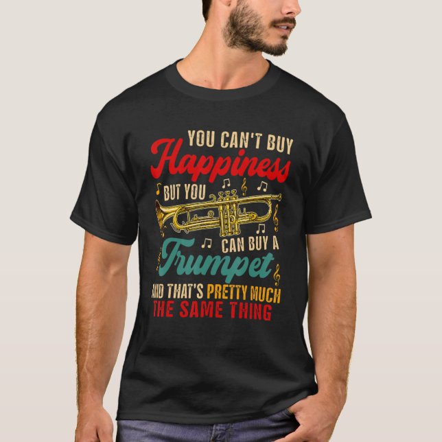 Camiseta Não Pode Comprar Feliz, Mas Pode Comprar Engraçado (Frente)