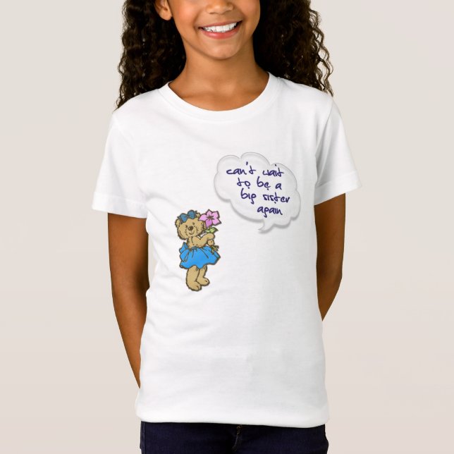 Camiseta não pode esperar para ser uma irmã mais velha (Frente)