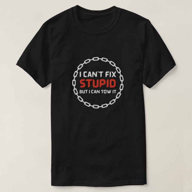 Camiseta não posso consertar estúpido, mas posso puxar, cit (Frente do Design)