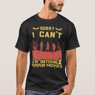 Camiseta Não Posso Estou Assistindo Filmes de Terror retrô