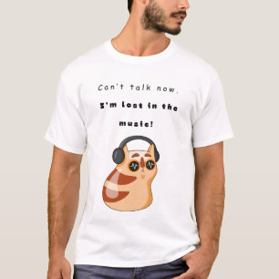 Camiseta Não posso falar agora. Estou perdido na música!