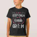 Camiseta Não posso ficar calmo, sou primo do casamento nobr<br><div class="desc">Não posso ficar calmo,  sou o primo do casamento do noivo de 2025</div>
