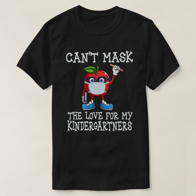 Camiseta Não posso mascarar meu amor para meu professor de  (Frente do Design)