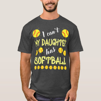 Camiseta Não posso, minha filha tem softball para Pai e mãe