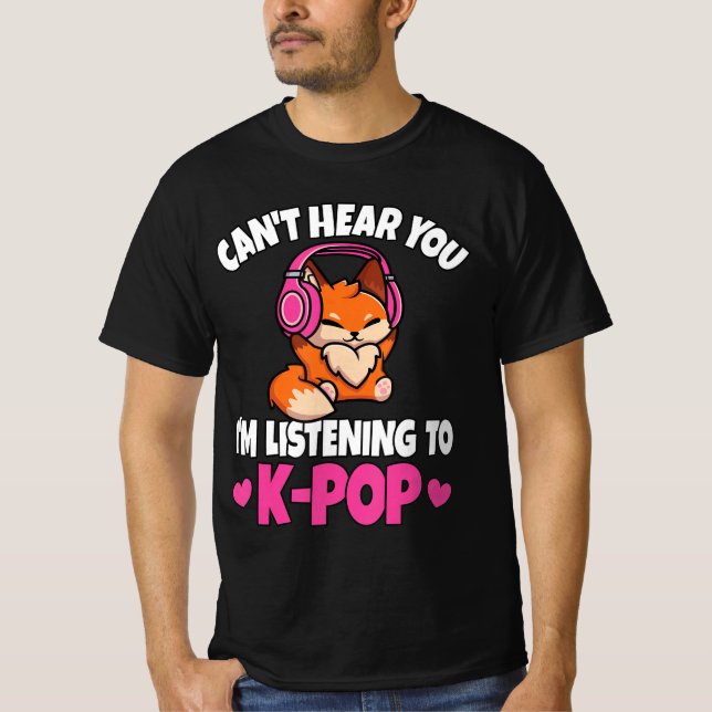 Camiseta Não posso ouvi-lo, estou ouvindo o Pop (Frente)