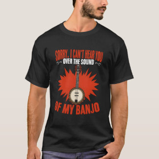 Camiseta Não Posso Ouvir Você Tocador De Banjo Música Folk