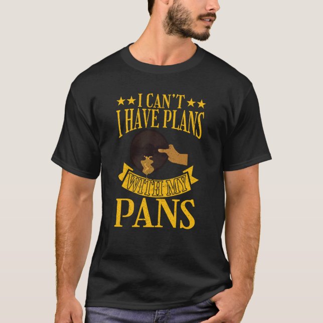 Camiseta Não Posso Ter Planos Com Meus Prospectores Dourado (Frente)