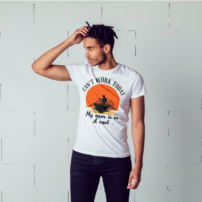 Camiseta Não posso trabalhar hoje meu braço está em uma T-S (Criador carregado)