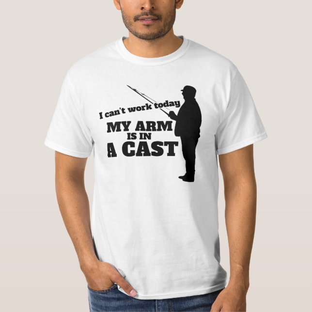 Camiseta Não posso trabalhar hoje meu braço está no elenco (Frente)