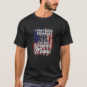 Camiseta Não Preciso De Terapia Música country Western Boot