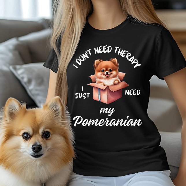 Camiseta Não preciso de terapia, só preciso do meu Pomerani (Criador carregado)