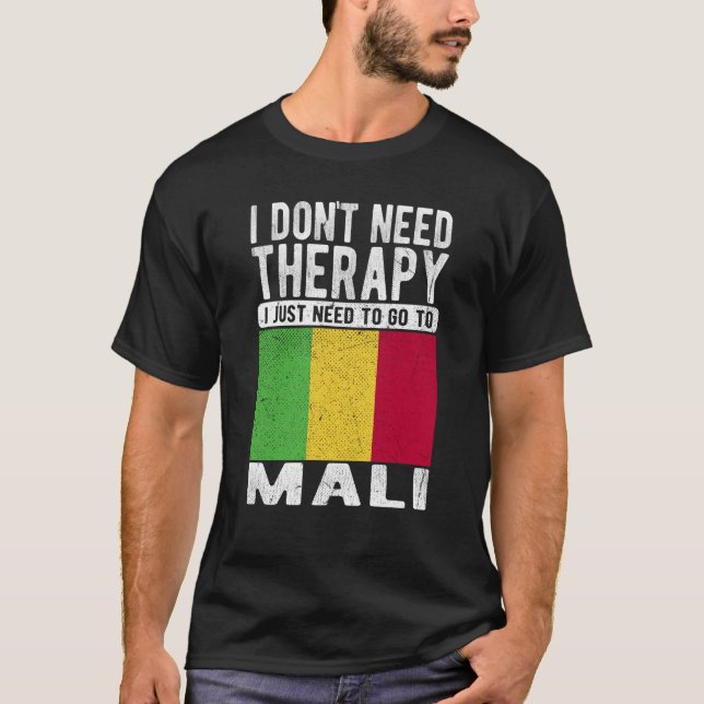 Camiseta Não preciso de terapia, só preciso ir ao Mali (Frente)