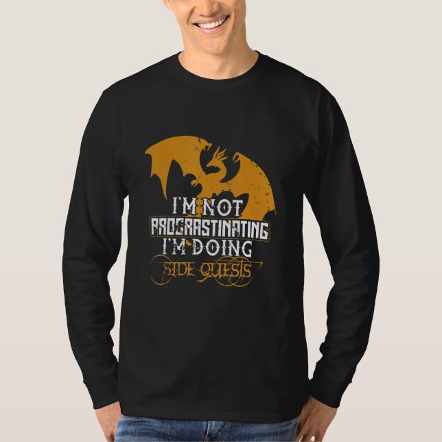 Camiseta Não Procrastinando o Doing Side Busca Dragão (Frente)