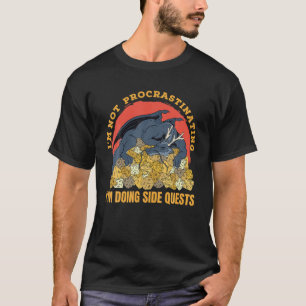 Camiseta Não Procrastinando Side Quest Dungeon RPG Dice Dr.