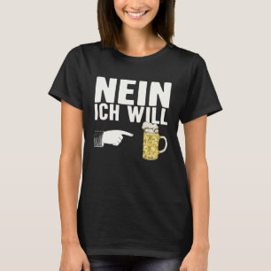 Camiseta Não, quero cerveja alemã Voz Nein que vai andar de