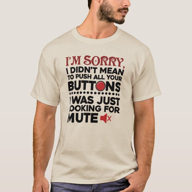 Camiseta Não quis empurrar seus botões Pai Aniversário (Frente)