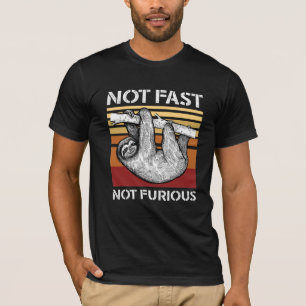 Camiseta Não Rápido, Não Furioso - Preguiça Vintage Retro