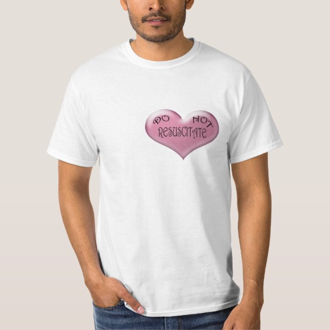 Camiseta Não reanime o coração cor-de-rosa (Frente)