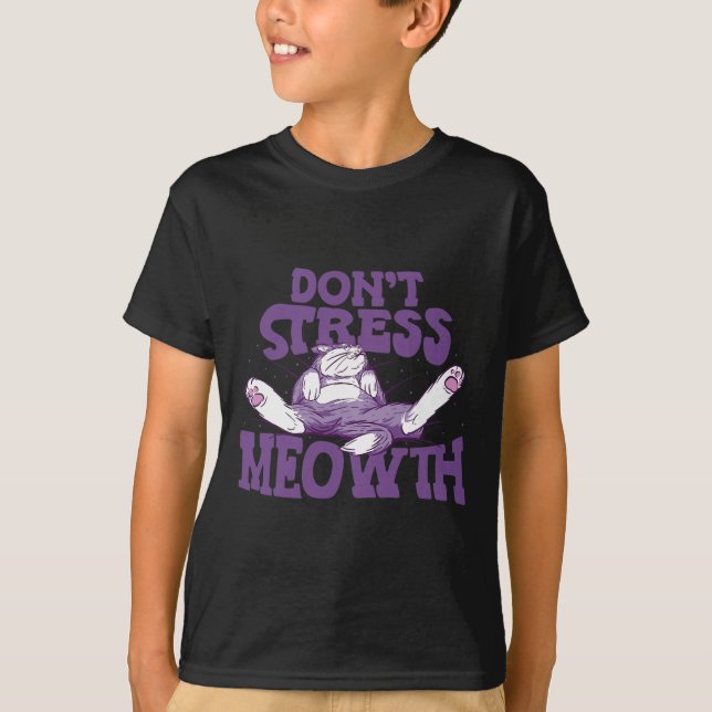 Camiseta Não ressalte Meowth Nacional Stress Awarness Mont (Frente)