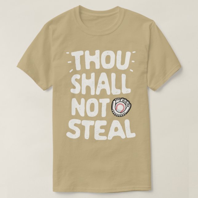 Camiseta Não Roubará Baseball por Homens Meninos G (Frente do Design)