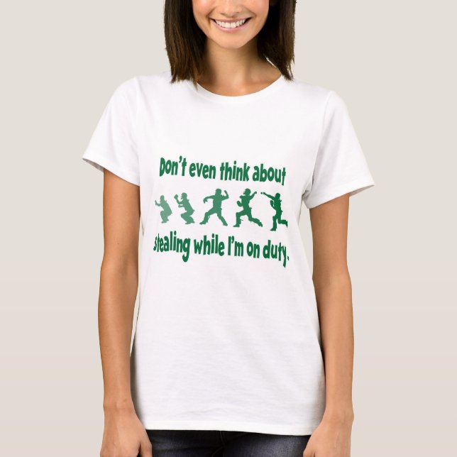Camiseta Não roube 2, verde (Frente)