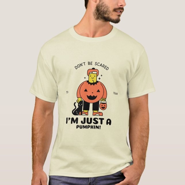 Camiseta Não se assuste, sou apenas um "Pumpkin Halloween T (Frente)